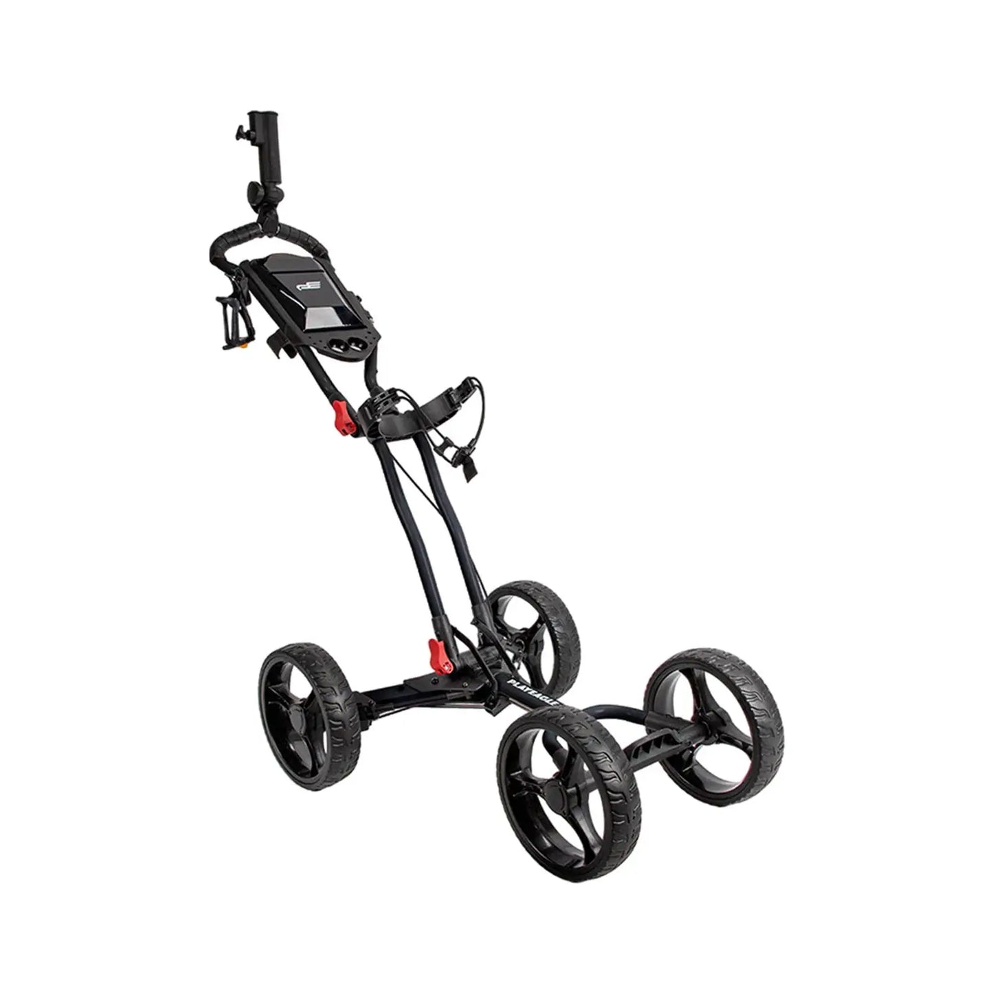 Golf Trolley - Foldable Lightweight Compact 4 Wheel Golf Cart With Adjustable Umbrella Holder