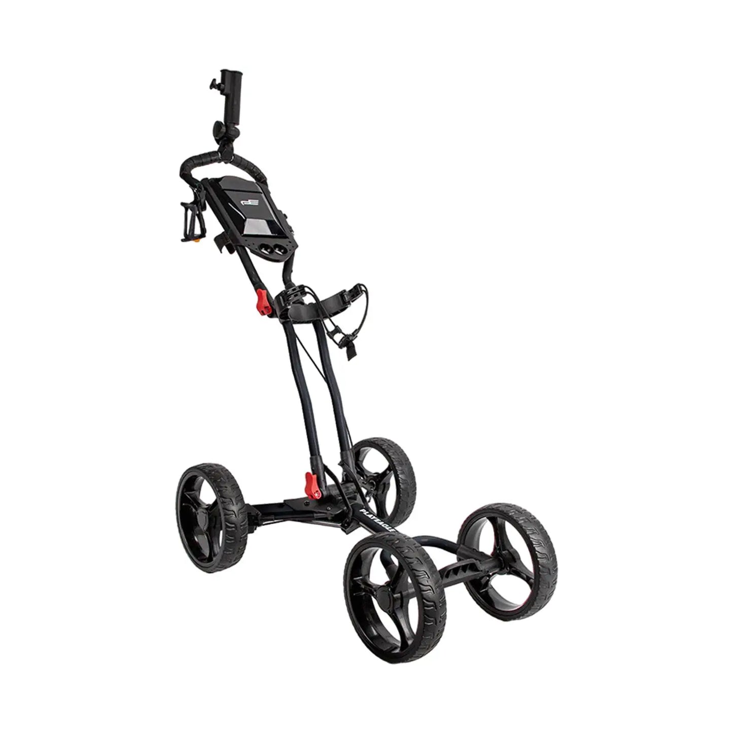 Golf Trolley - Foldable Lightweight Compact 4 Wheel Golf Cart With Adjustable Umbrella Holder