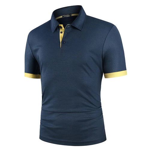 GolfThing Tour Classic Polo Shirt - Navy Yellow