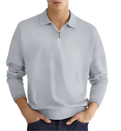 GolfThing Men's Elite Fit Quarter Zip Jumper - Moisture Wicking Grey