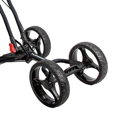Golf Trolley - Foldable Lightweight Compact 4 Wheel Golf Cart With Adjustable Umbrella Holder