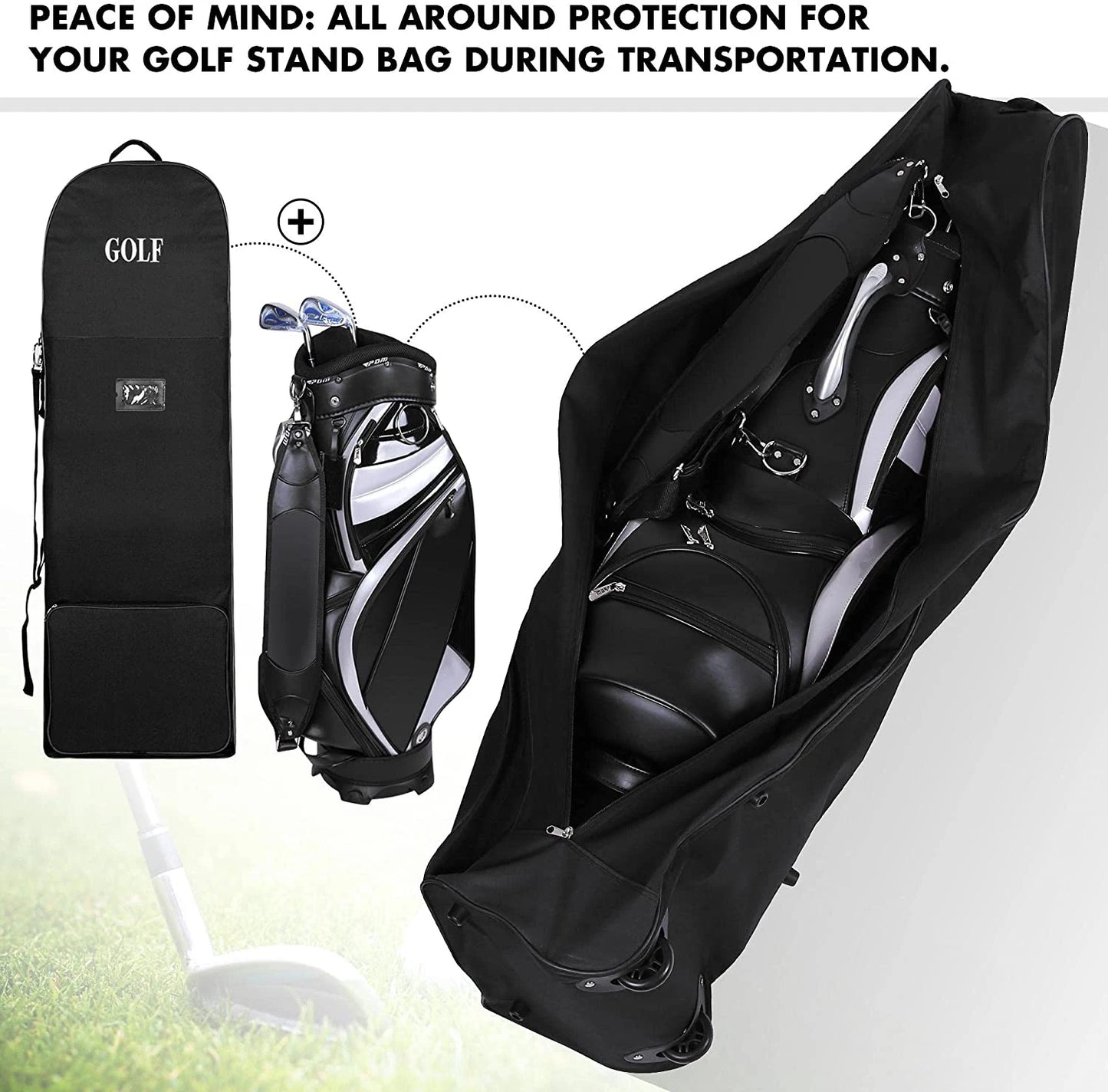 GolfThing Golf Travel Bag With Wheels Large Capacity