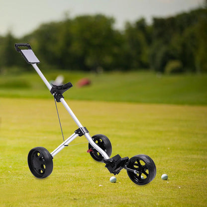 Aluminium Push Pull Golf Cart Lightweight 3 Wheel Caddy Cart Foldable
