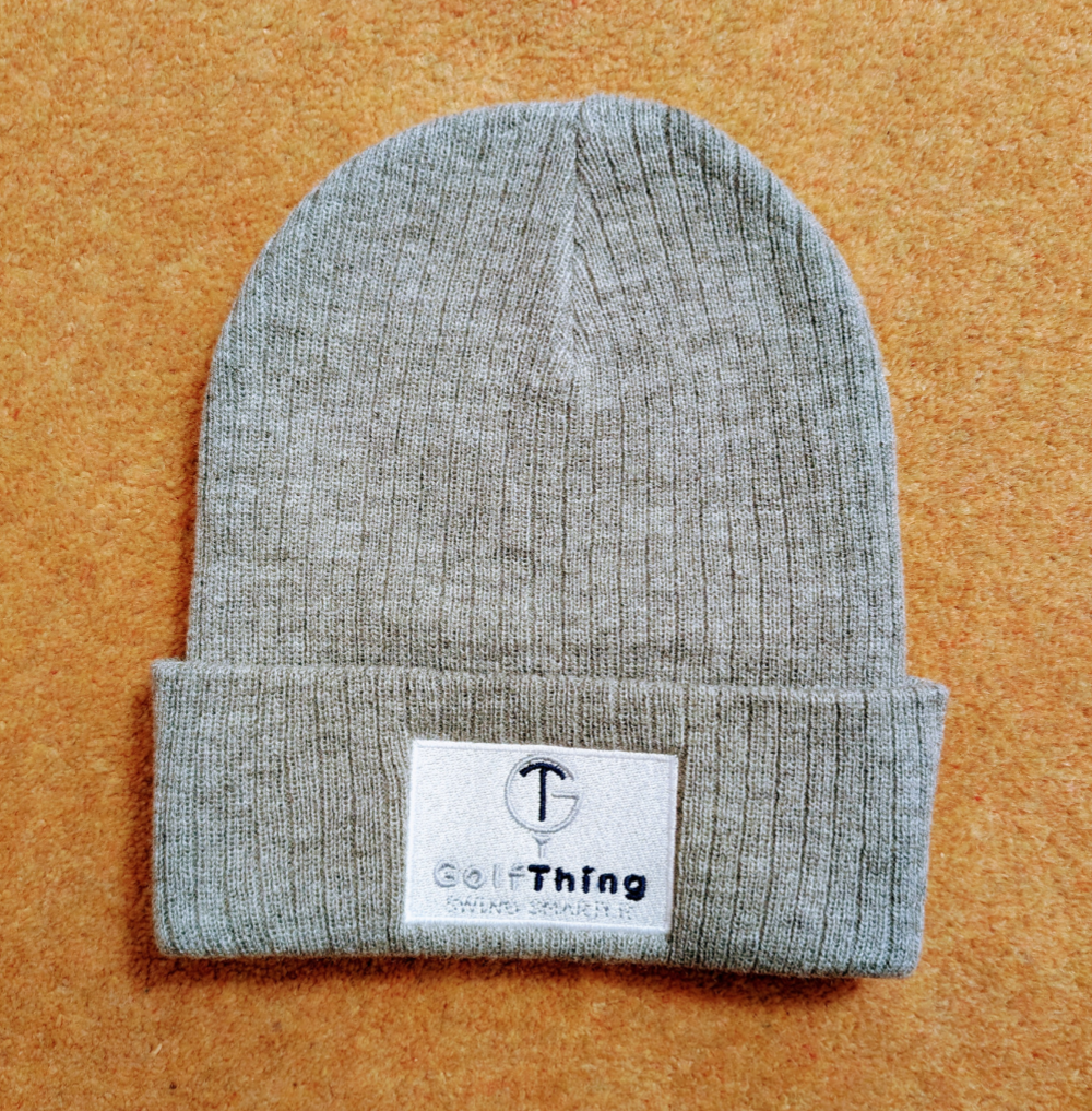 Men's GolfThing Classic Ribbed Knit Woolly Hat Grey - Made From Sustainably Sourced Material