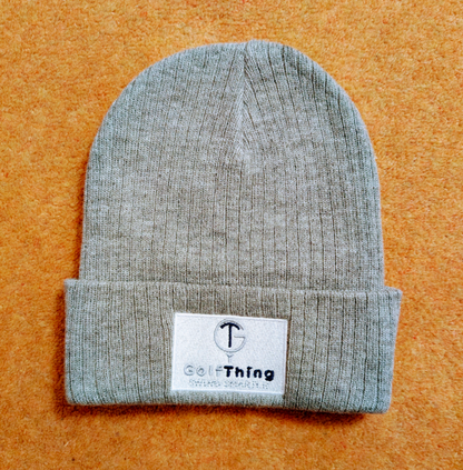 Men's GolfThing Classic Ribbed Knit Woolly Hat Grey - Made From Sustainably Sourced Material