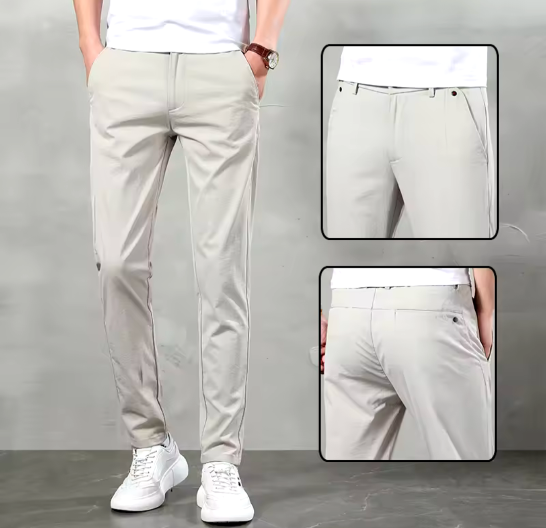 GolfThing Ultra Thin Elasticated Golf Chinos - Light Khaki