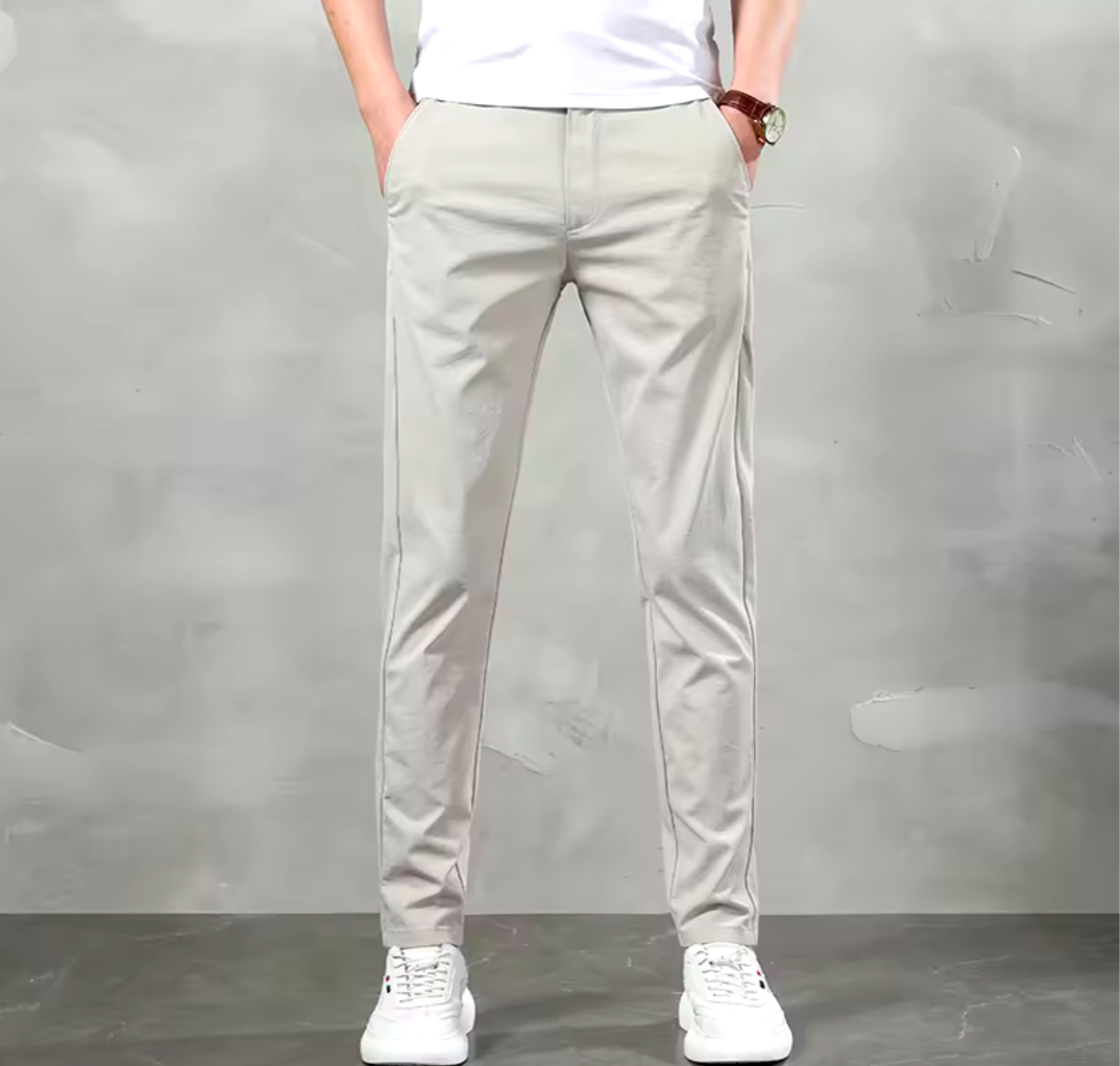 GolfThing Ultra Thin Elasticated Golf Chinos - Light Khaki