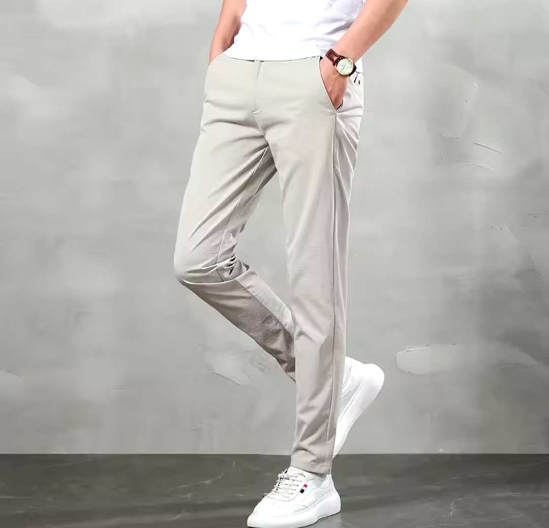 GolfThing Ultra Thin Elasticated Golf Chinos - Light Khaki