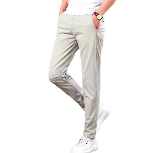 GolfThing Ultra Thin Elasticated Golf Chinos - Light Khaki