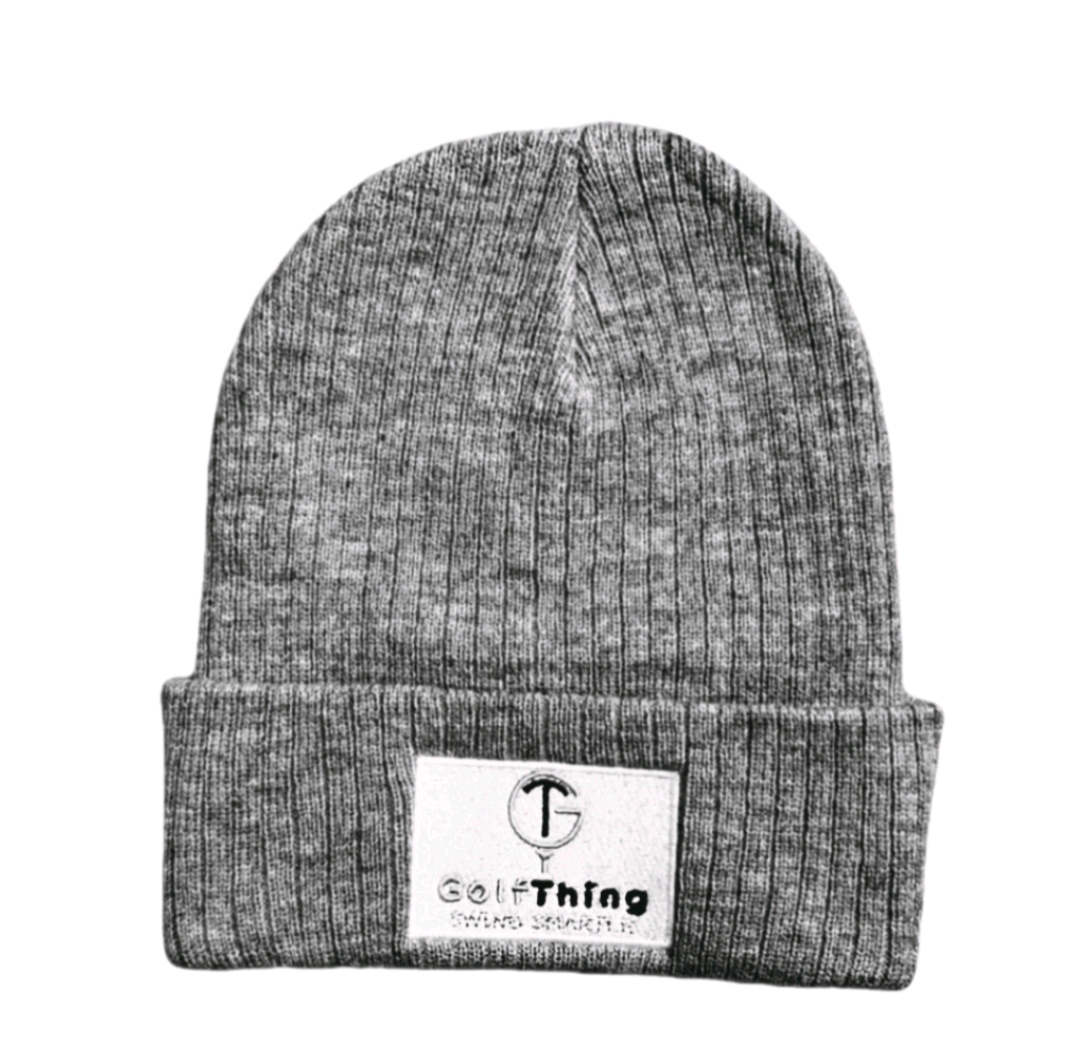 Men's GolfThing Classic Ribbed Knit Woolly Hat Grey - Made From Sustainably Sourced Material