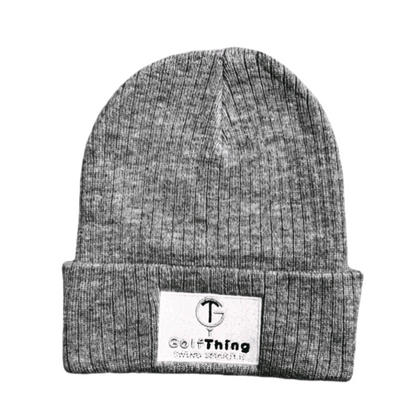 Men's GolfThing Classic Ribbed Knit Woolly Hat Grey - Made From Sustainably Sourced Material