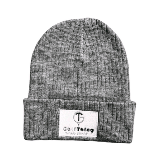Men's GolfThing Classic Ribbed Knit Woolly Hat Grey - Made From Sustainably Sourced Material