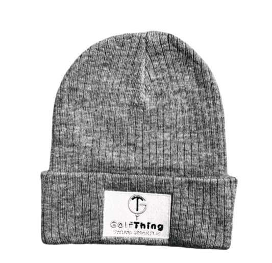 Men's GolfThing Classic Ribbed Knit Woolly Hat Grey - Made From Sustainably Sourced Material