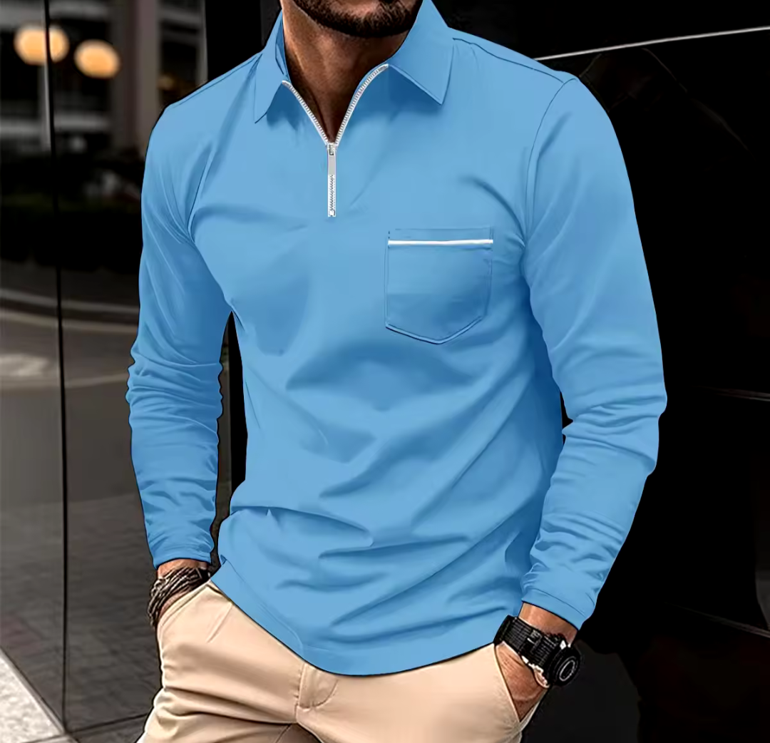 Men's GolfThing Slim fit Quarter Zip Sweater Sky Blue