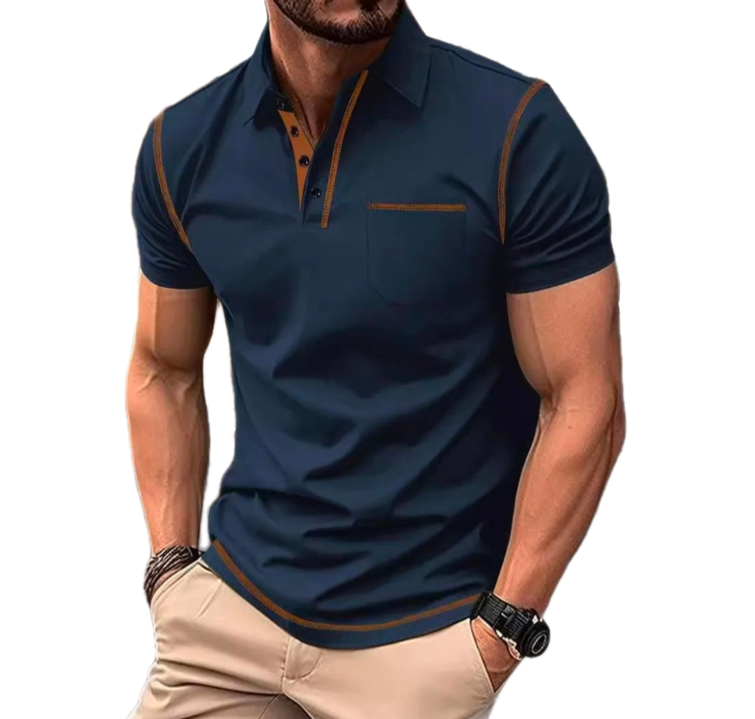 Men's GolfThing Polo Shirt with Detailing Khaki