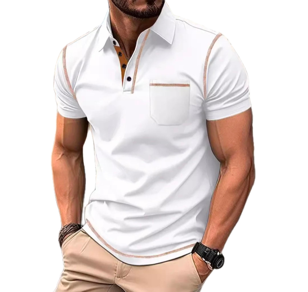 Men's GolfThing Polo Shirt with Detailing Khaki