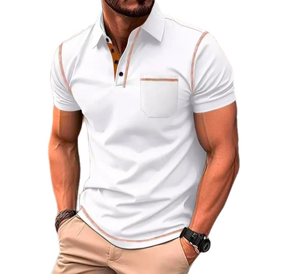 Men's GolfThing Polo Shirt with Detailing Khaki