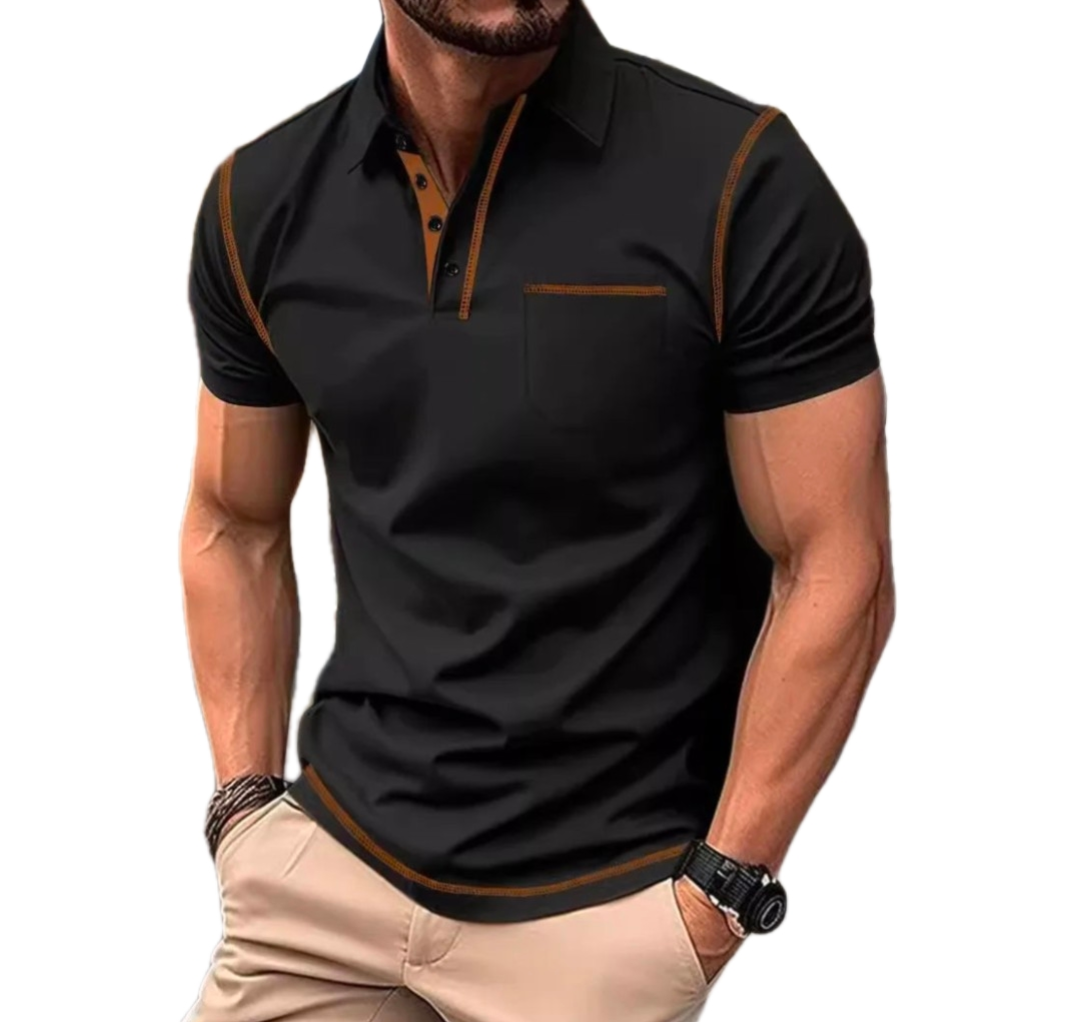 Men's GolfThing Polo Shirt with Detailing Khaki