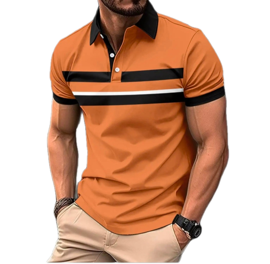 Men's Golf Polo Shirt Orange