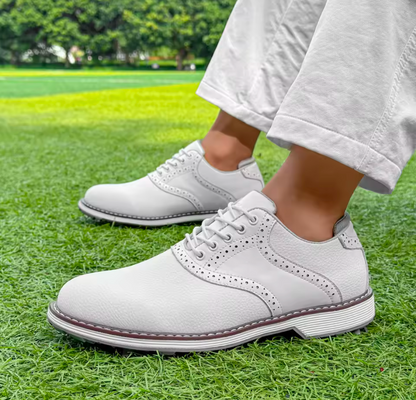 GolfThing Classic Golf Shoes - White Soft Spike