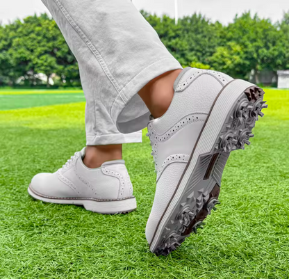 GolfThing Classic Golf Shoes - White Soft Spike