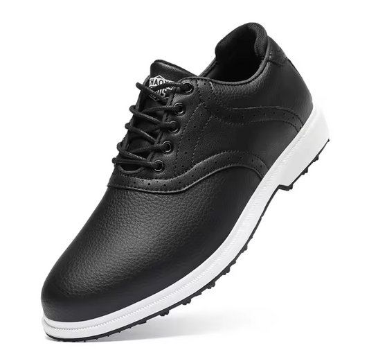 GolfThing Classic Brogue Golf Shoes - Trainer Style Black
