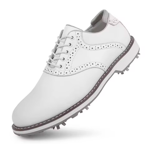 GolfThing Classic Golf Shoes - White Soft Spike