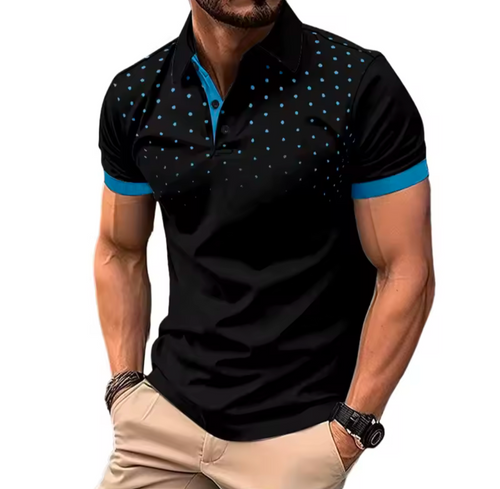 GolfThing FlexFit Polo Shirt - Black Blue