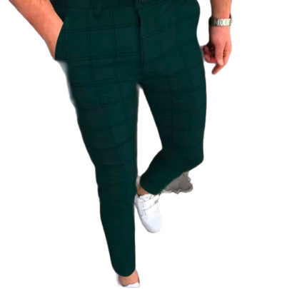 GolfThing Check Print Slim Fit Golf Chinos - Brown