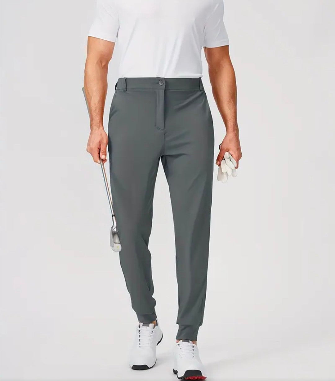 GolfThing FlexFit Golf Joggers with Zipper Pockets - Grey