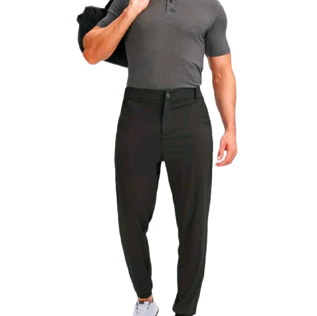 GolfThing FlexFit Golf Joggers with Zipper Pockets - Black