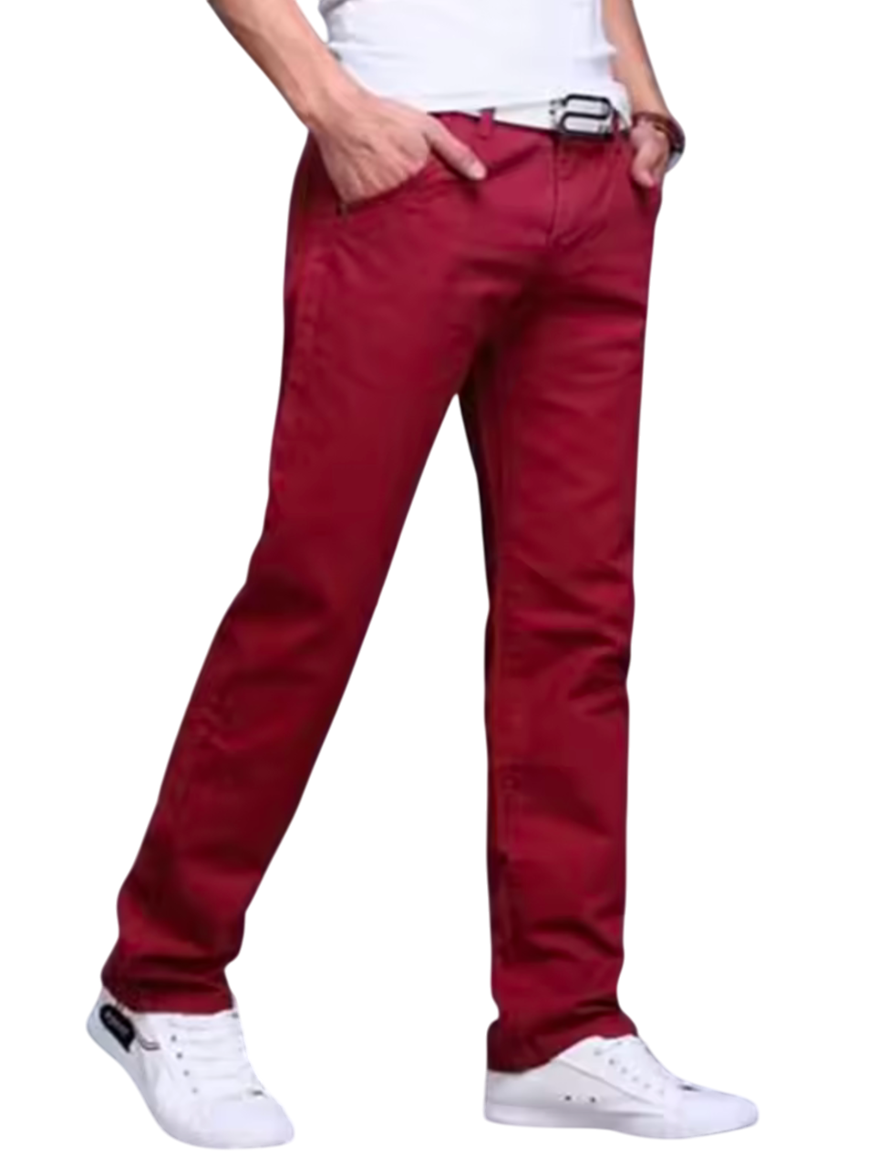 GolfThing Men's Slim Fit Stretch Chinos - Modern Active Fit