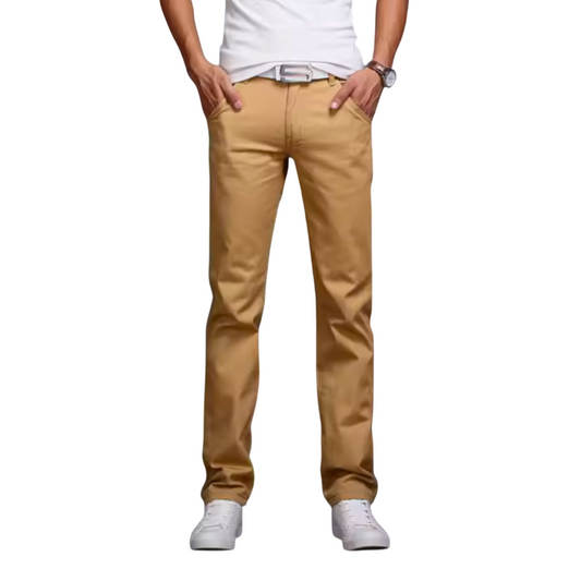 GolfThing Men's Slim Fit Stretch Chinos - Modern Active Fit