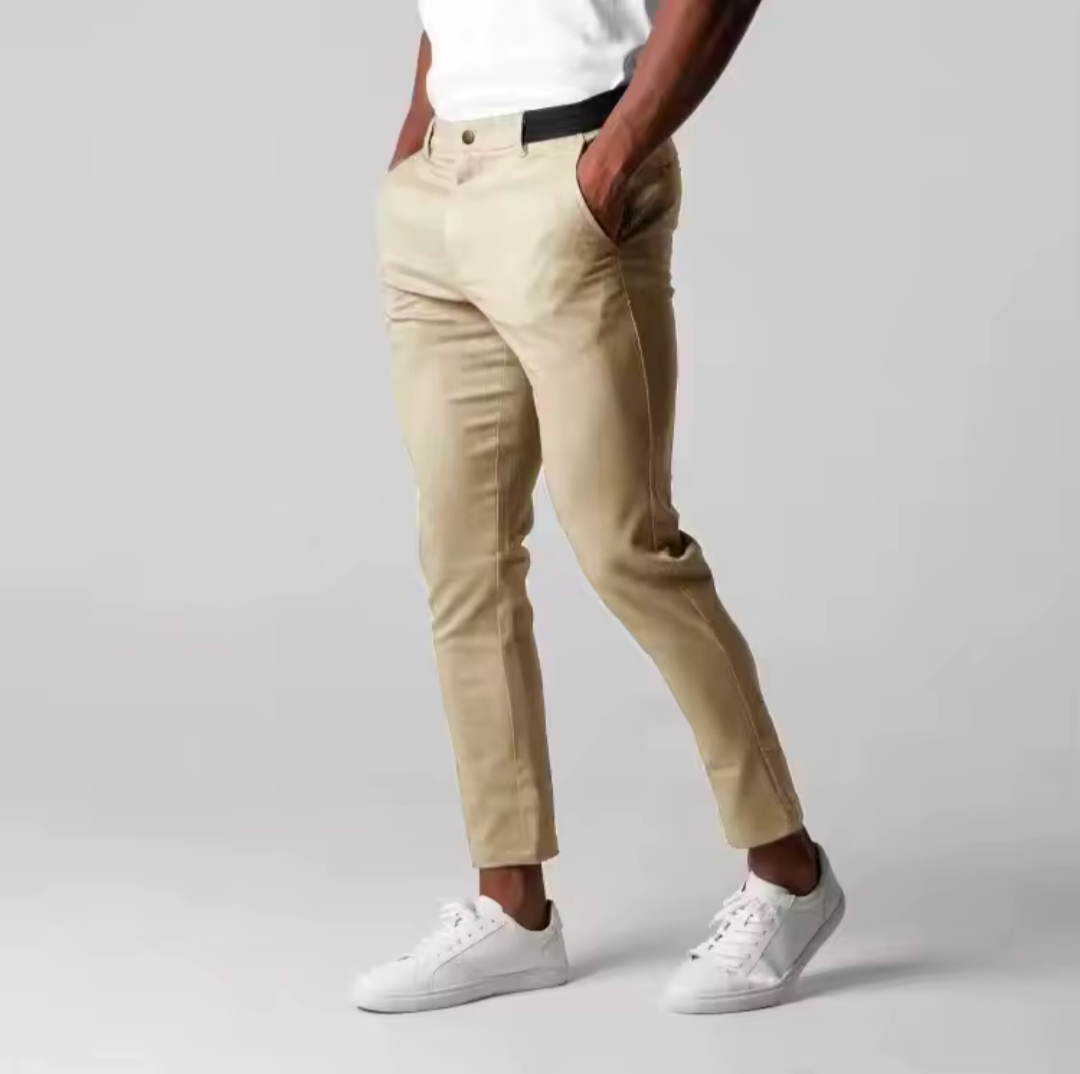 GolfThing Men's Ultra Stretch Chinos – Modern Slim Fit, 4-Way Stretch
