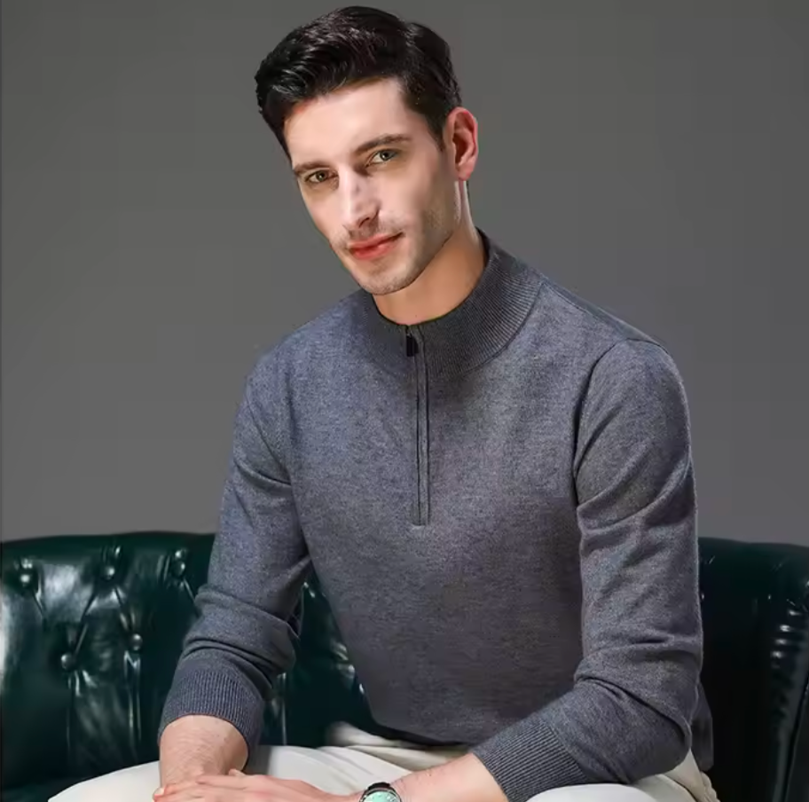GolfThing Classic Mohair Quarter Zip Jumper - Anti Piling Finish