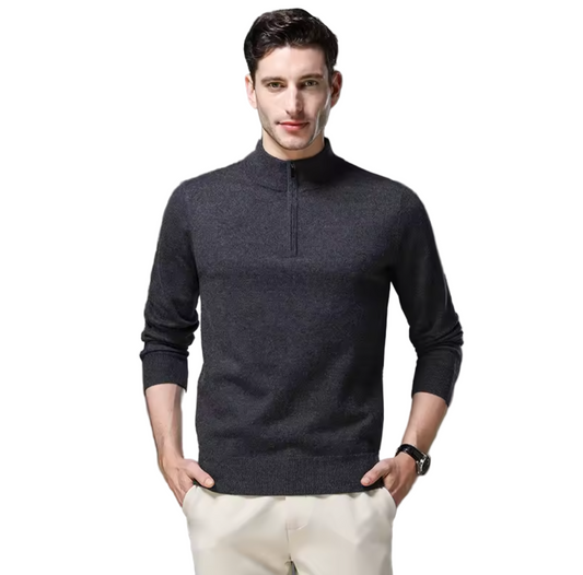 GolfThing Classic Mohair Quarter Zip Jumper - Anti Piling Finish