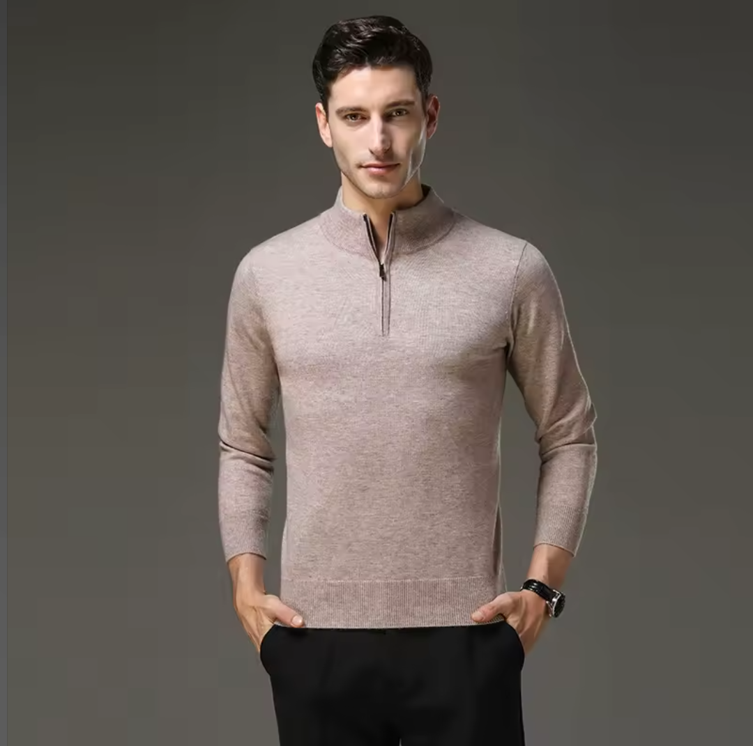 GolfThing Classic Mohair Quarter Zip Jumper - Anti Piling Finish