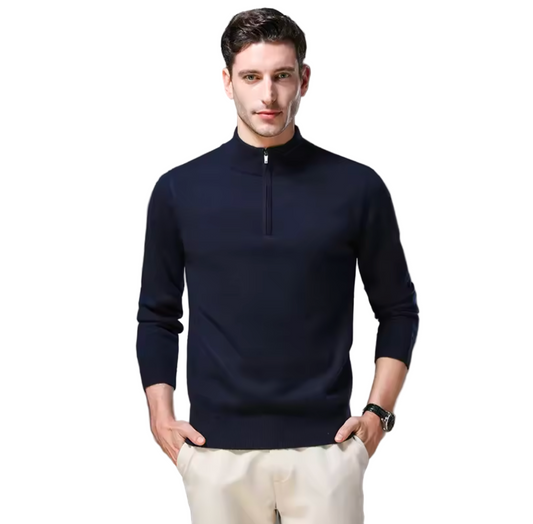 GolfThing Classic Mohair Quarter Zip Jumper - Anti Piling Finish