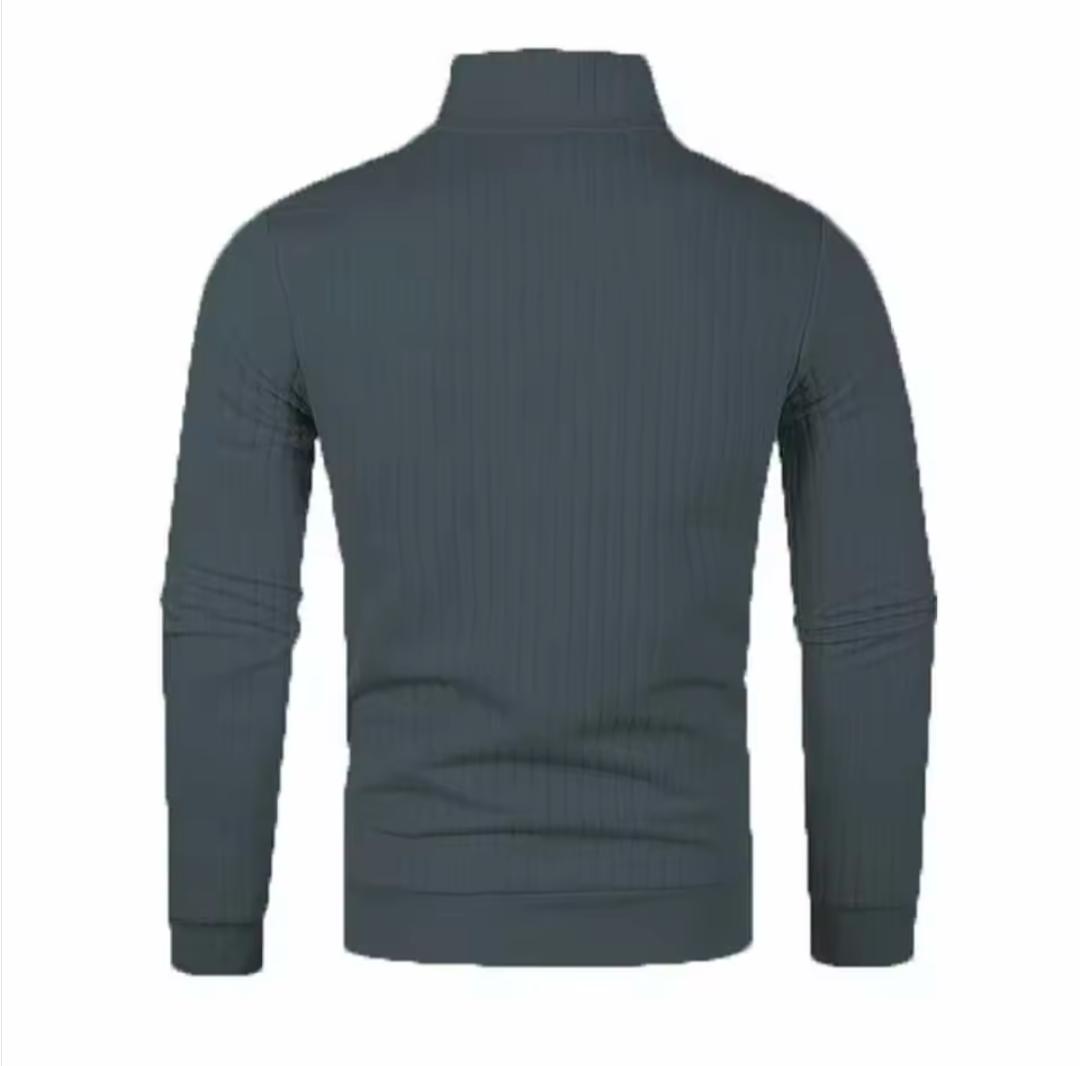 GolfThing Textured Rib Mock-Zip Sweater
