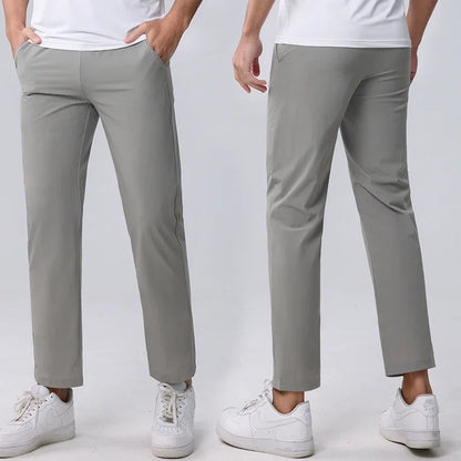 Men's Sporty Cooling Golf Trousers With Black Belt