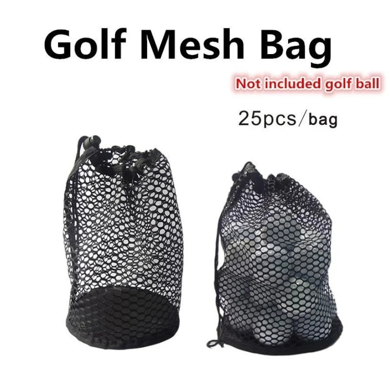 Golf Ball Drawstring Mesh Bags - Holds 15/25/50 Balls