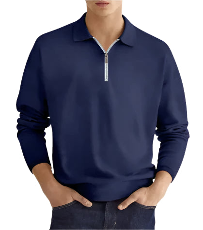 GolfThing Men's Elite Fit Quarter Zip Jumper - Moisture Wicking Navy Blue