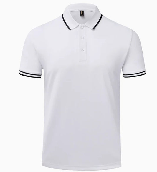 GolfThing PureForm Golf Polo Shirt White - High Quality Breathable Polyester