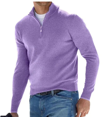 GolfThing Men's Quarter Zip Jumper - Costello Golf Jumper Light Purple