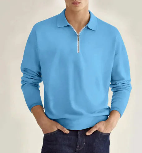 GolfThing Men's Elite Fit Quarter Zip Jumper - Moisture Wicking Apricot