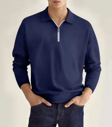 GolfThing Men's Elite Fit Quarter Zip Jumper - Moisture Wicking Apricot