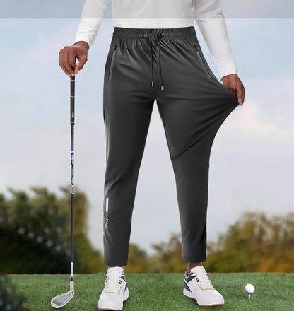 GolfThing ATH Fitted Golf Joggers Nylon With Zipper Pockets - Grey