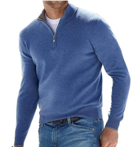 GolfThing Men's Quarter Zip Jumper - Costello Golf Jumper Blue