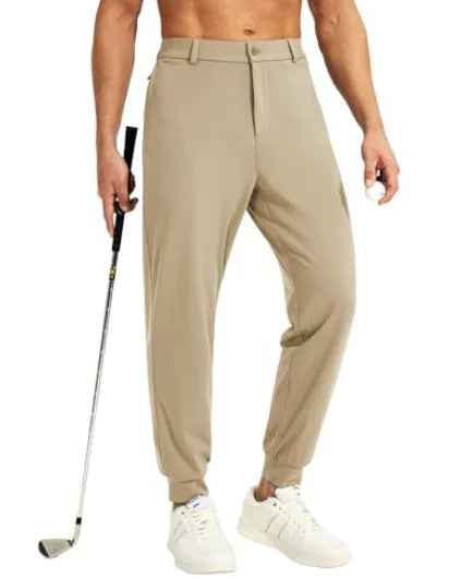 GolfThing FlexFit Golf Joggers with Zipper Pockets - Black