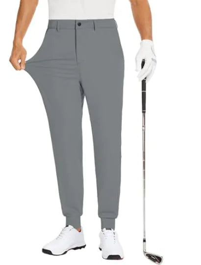 GolfThing FlexFit Golf Joggers with Zipper Pockets - Black
